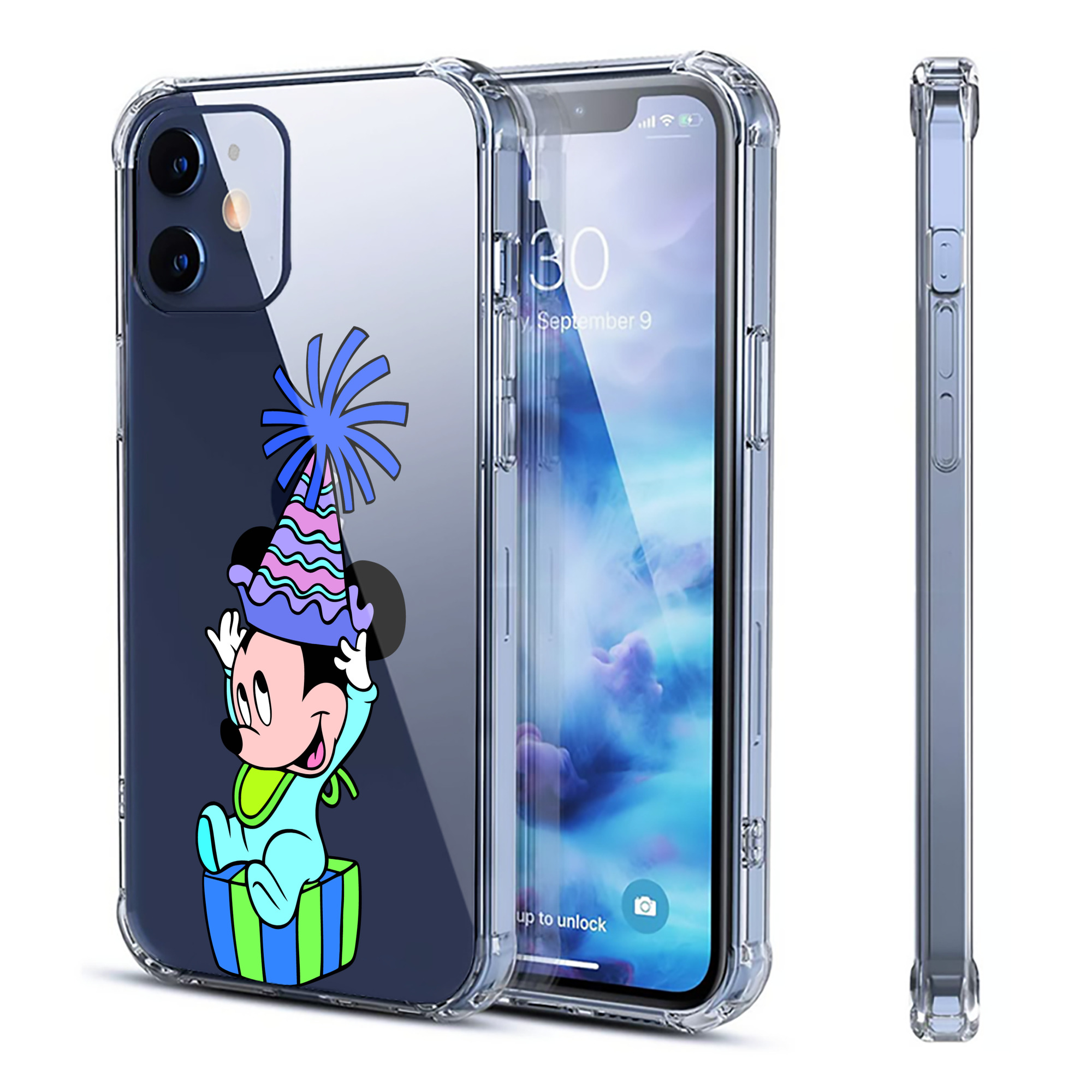 （画像用） ミッキーマウス Mickey Mouse 【iPhone 12シリーズ対応】透明スマホケース（クリアソフトケース）